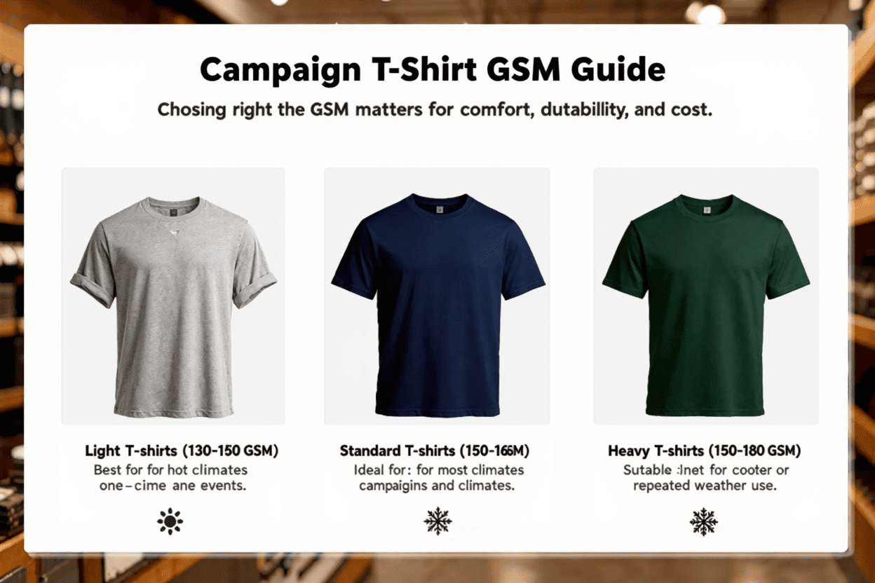 Best GSM for Campaign T-Shirts