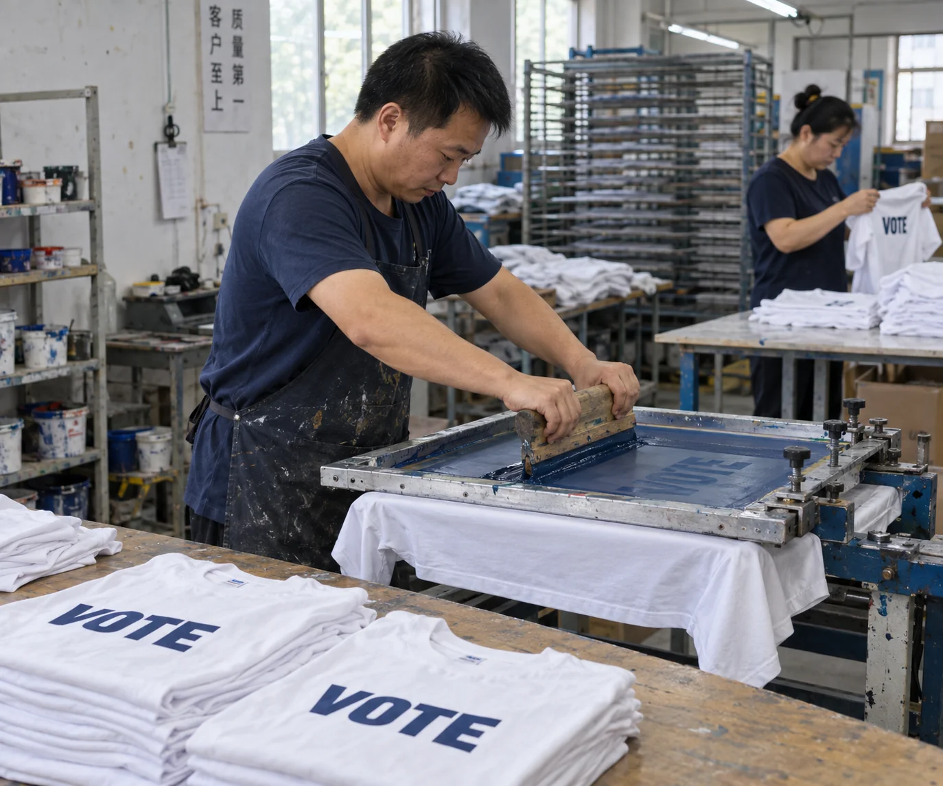 Campaign T-shirt production and custom printing